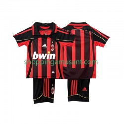 Maillot de Foot AC Milan 2007 Rétro Enfant Domicile 2006 Manche Courte