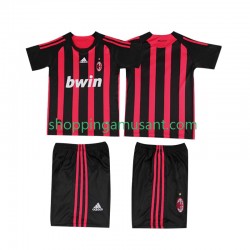 Maillot de Foot AC Milan 2009 Rétro Enfant Domicile 2008 Manche Courte