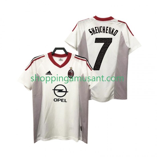 Maillot de Foot AC Milan SHEVCHENKO 7 2005 Rétro Homme Extérieur 2004 Manche Courte