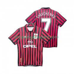 Maillot de Foot AC Milan SHEVCHENKO 7 2000 Rétro Homme Domicile 1999 Manche Courte