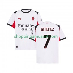 Maillot de Foot AC Milan Santiago Gimenez 7 Homme Extérieur 2025-2026 Manche Courte