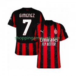Maillot de Foot AC Milan Santiago Gimenez 7 Homme Domicile 2025-2026 Manche Courte