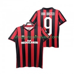 Maillot de Foot AC Milan VAN BASTEN 9 1990 1991 Rétro Homme Domicile Manche Courte