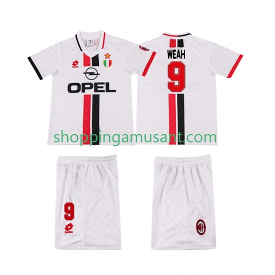 Maillot de Foot AC Milan WEAH 8 1996 1997 Rétro Enfant Extérieur Manche Courte