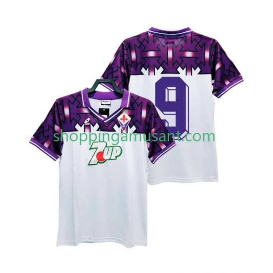 Maillot de Foot Fiorentina 9 1992 1993 Rétro Homme Extérieur Manche Courte