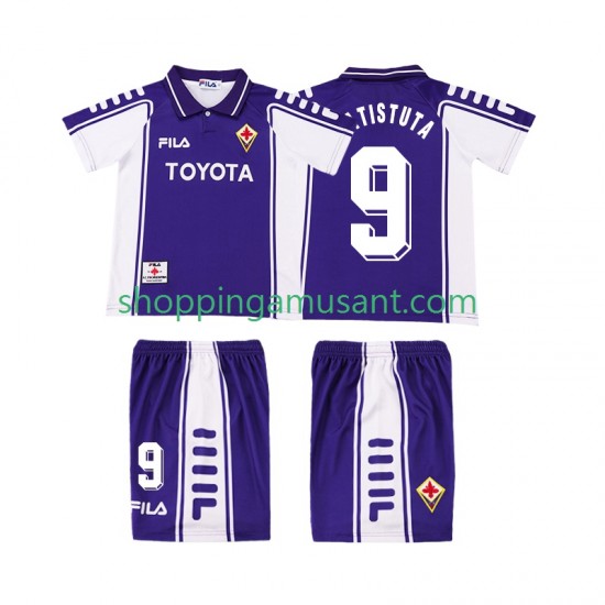 Maillot de Foot Fiorentina BASTUTA 9 2000 Rétro Enfant Domicile 1999 Manche Courte