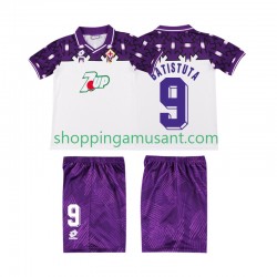 Maillot de Foot Fiorentina BATISTUTA 9 1992 1993 Rétro Enfant Extérieur Manche Courte