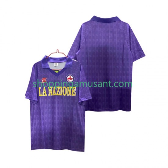 Maillot de Foot Fiorentina 1989 1990 Rétro Homme Domicile Manche Courte