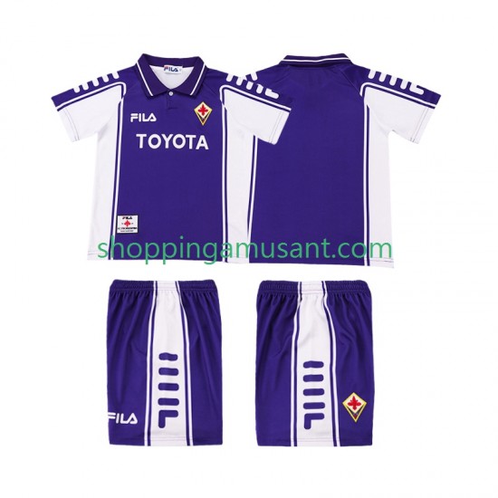 Maillot de Foot Fiorentina 2000 Rétro Enfant Domicile 1999 Manche Courte
