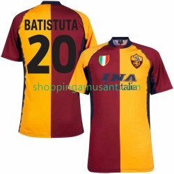 Maillot de Foot AS Rome Batistuta 20 2000 2001 Rétro Homme Domicile Manche Courte