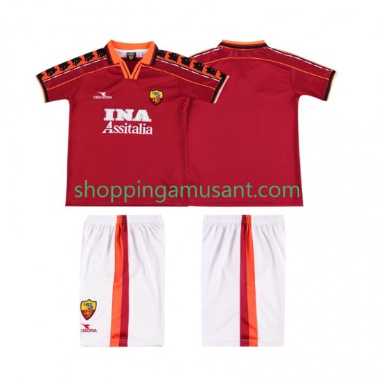 Maillot de Foot AS Rome Rétro Enfant Domicile 1999 1998 Manche Courte