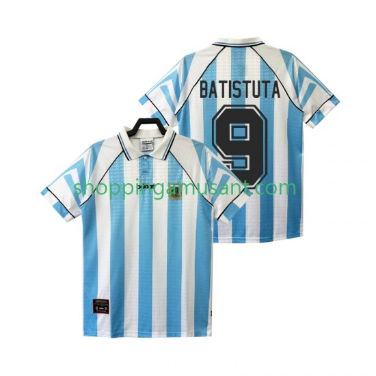 Maillot de Foot Argentine BATISTUTA 9 1996 1997 Rétro Homme Domicile Manche Courte