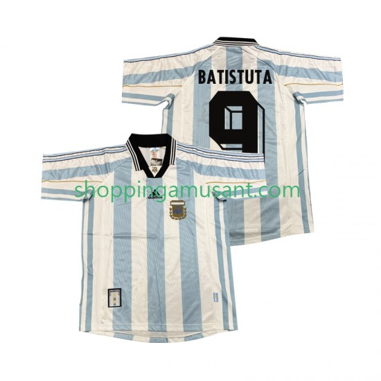 Maillot de Foot Argentine BATISUTA 9 Rétro Homme Domicile 1998 Manche Courte