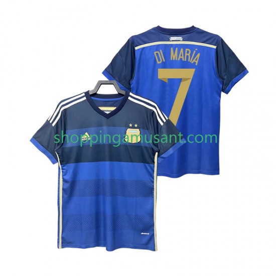 Maillot de Foot Argentine DI MARIA 7 2014 Rétro Homme Extérieur Manche Courte
