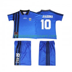 Maillot de Foot Argentine MARADONA 10 Rétro Enfant Extérieur 1994 Manche Courte
