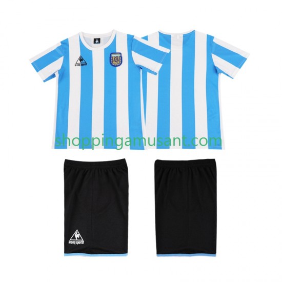 Maillot de Foot Argentine 1986 Rétro Enfant Domicile Manche Courte