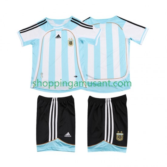 Maillot de Foot Argentine 2007 Rétro Enfant Domicile 2006 Manche Courte