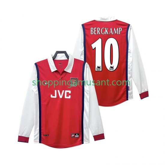 Maillot de Foot Arsenal BERGKAMP 10 Rétro Homme Domicile 1999 1998 Manche Longue