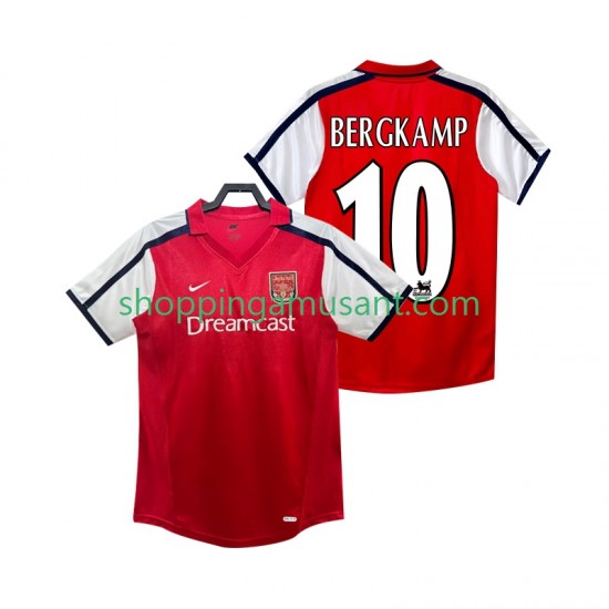 Maillot de Foot Arsenal BERGKAMP 10 2001 Rétro Homme Domicile 2002 Manche Courte