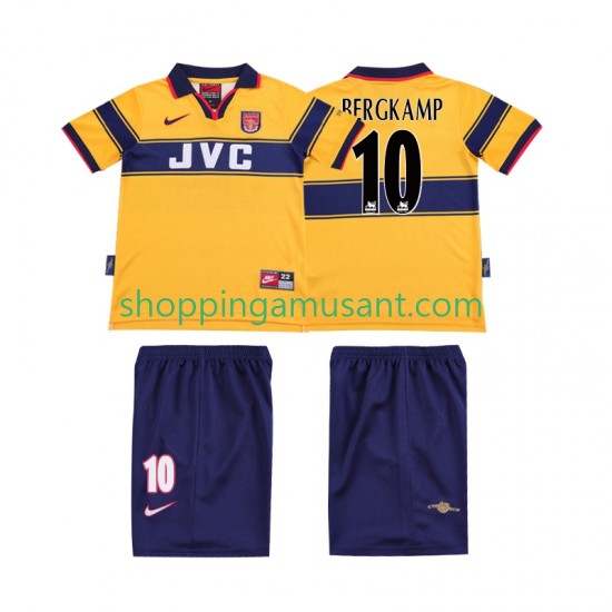 Maillot de Foot Arsenal BERGKAMP 10 1997 Rétro Enfant Extérieur 1999 Manche Courte