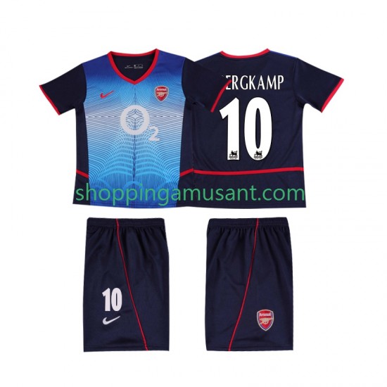 Maillot de Foot Arsenal BERGKAMP 10 Rétro Enfant Extérieur 2004 2002 Manche Courte