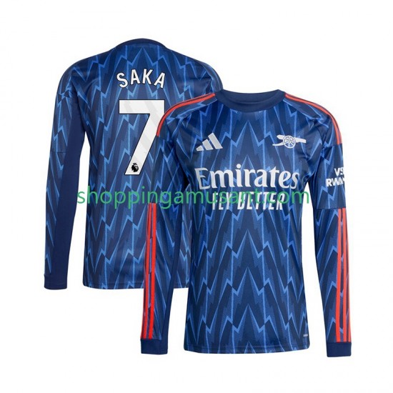 Maillot de Foot Arsenal Bukayo Saka 7 Homme Extérieur 2025-2026 Manche Longue
