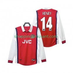 Maillot de Foot Arsenal Henry 14 Rétro Homme Domicile 1999 1998 Manche Longue