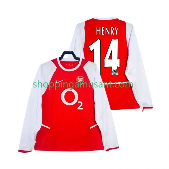Maillot de Foot Arsenal Henry 14 2003 Rétro Homme Domicile 2002 Manche Longue