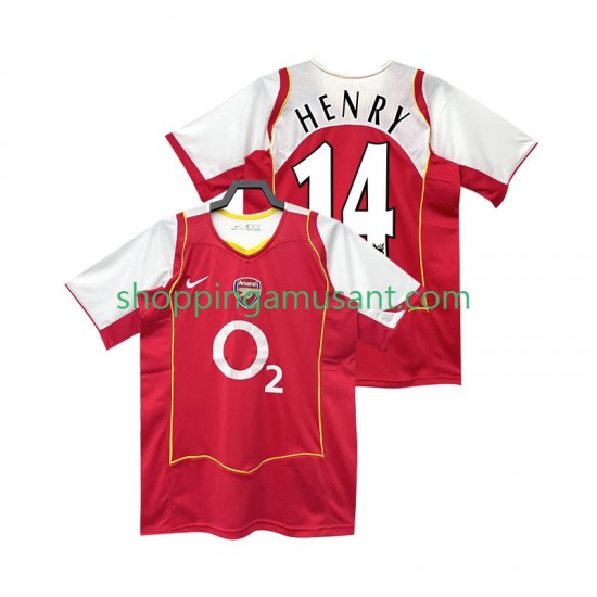 Maillot de Foot Arsenal Henry 14 2005 Rétro Homme Domicile 2004 Manche Courte