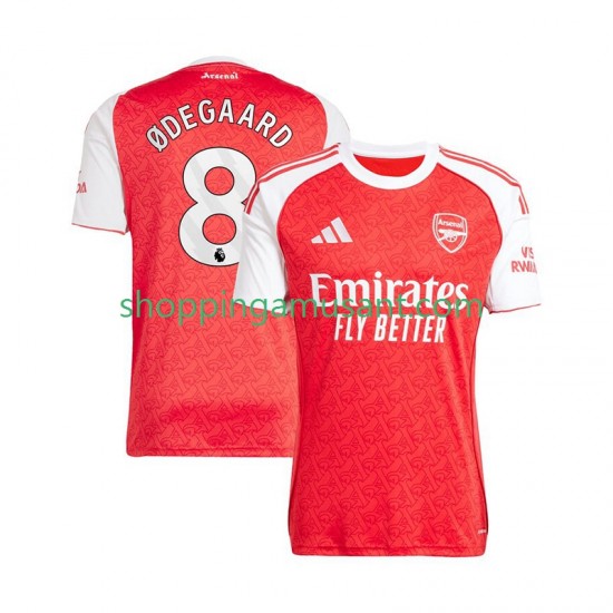 Maillot de Foot Arsenal Martin Odegaard 8 Homme Domicile 2025-2026 Manche Courte