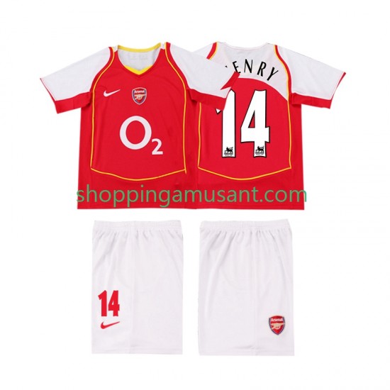 Maillot de Foot Arsenal Thierry Henry 14 2005 Rétro Enfant Domicile 2004 Manche Courte