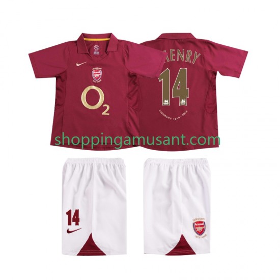 Maillot de Foot Arsenal Thierry Henry 14 2005 Rétro Enfant Domicile 2006 Manche Courte