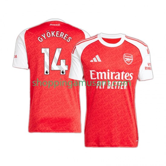 Maillot de Foot Arsenal Viktor Gyokeres 14 Homme Domicile 2025-2026 Manche Courte