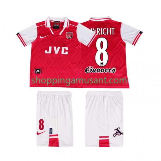Maillot de Foot Arsenal WRIGHT 8 1996 1997 Rétro Enfant Domicile Manche Courte