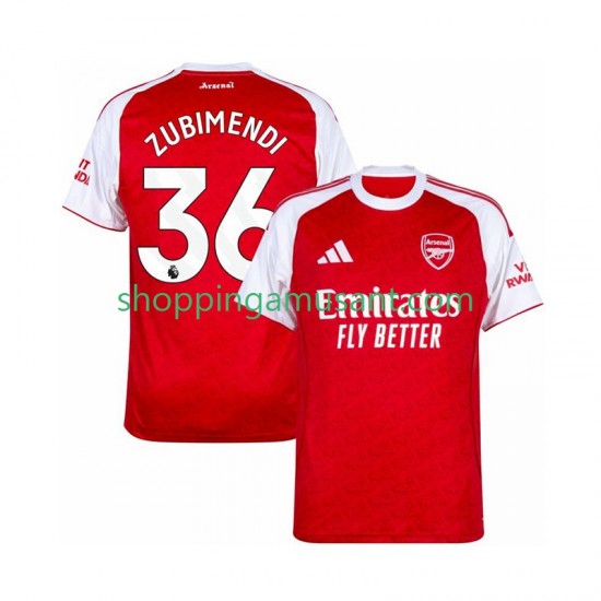 Maillot de Foot Arsenal Zubimendi 36 Homme Domicile 2025-2026 Manche Courte