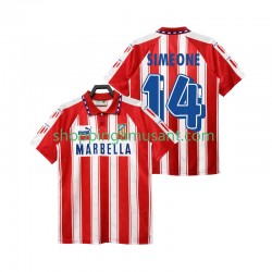 Maillot de Foot Atlético Madrid SIMEONE 14 1995 Rétro Homme Domicile 1994 Manche Courte