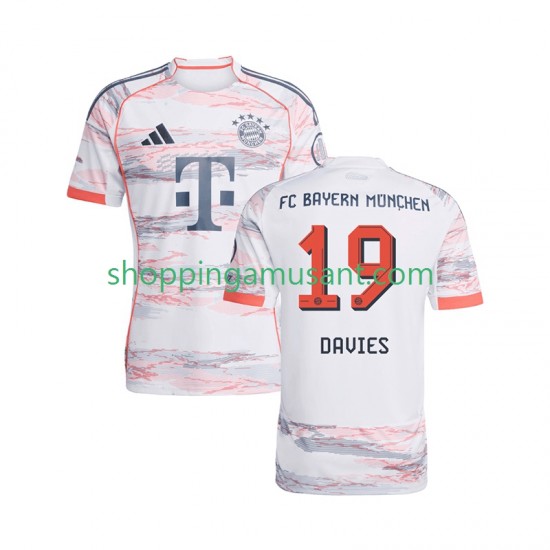 Maillot de Foot Bayern Munich Alphonso Davies 19 Homme Extérieur 2025-2026 Manche Courte