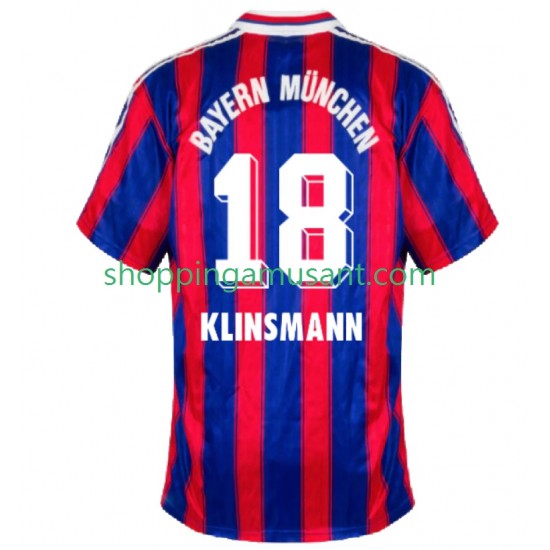 Maillot de Foot Bayern Munich Klinsmann 18 1995 1997 Rétro Homme Domicile Manche Courte