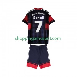 Maillot de Foot Bayern Munich Scholl 7 1997 Rétro Enfant Domicile 1999 Manche Courte