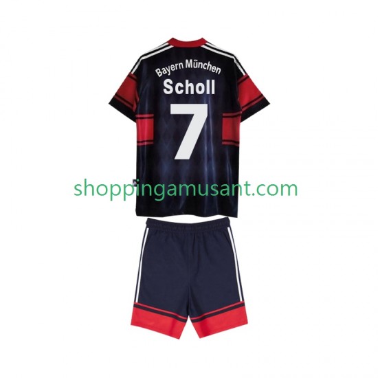 Maillot de Foot Bayern Munich Scholl 7 1997 Rétro Enfant Domicile 1999 Manche Courte
