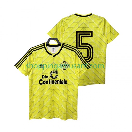 Maillot de Foot Borussia Dortmund 5 1988 1989 Rétro Homme Domicile Manche Courte