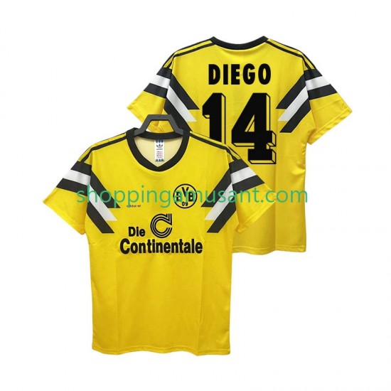 Maillot de Foot Borussia Dortmund DIEGO 14 DFB-POKAL 1989 Rétro Homme Domicile Manche Courte