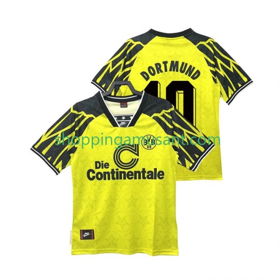 Maillot de Foot Borussia Dortmund Moller 10 1995 Rétro Homme Domicile 1994 Manche Courte