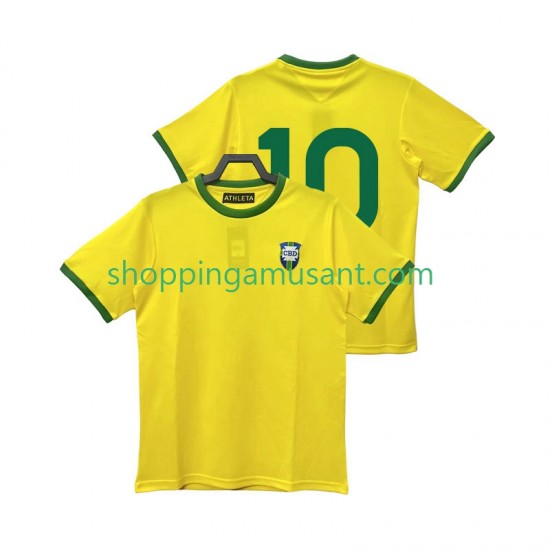 Maillot de Foot Brésil 10 1970 Rétro Homme Domicile Manche Courte