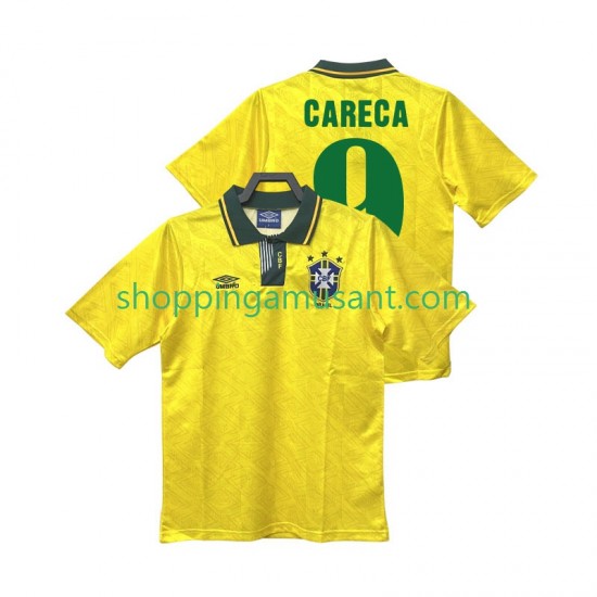 Maillot de Foot Brésil CARECA 9 1991 1993 Rétro Homme Domicile Manche Courte