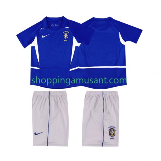 Maillot de Foot Brésil Rétro Enfant Extérieur 2002 Manche Courte