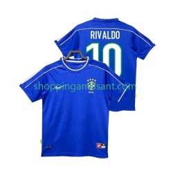 Maillot de Foot Brésil RIVALDO 10 Rétro Homme Extérieur 1998 Manche Courte
