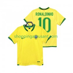 Maillot de Foot Brésil RONALDINHO 10 Rétro Homme Domicile 2006 Manche Courte