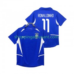 Maillot de Foot Brésil RONALDINHO 11 Rétro Homme Extérieur 2002 Manche Courte