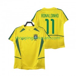 Maillot de Foot Brésil RONALDINHO 11 Rétro Homme Domicile 2002 Manche Courte